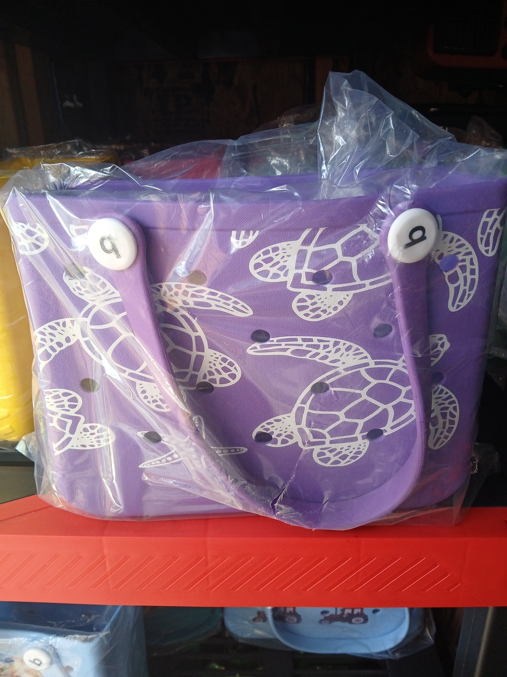Purple Sea Turtle Small size - bogg like bag